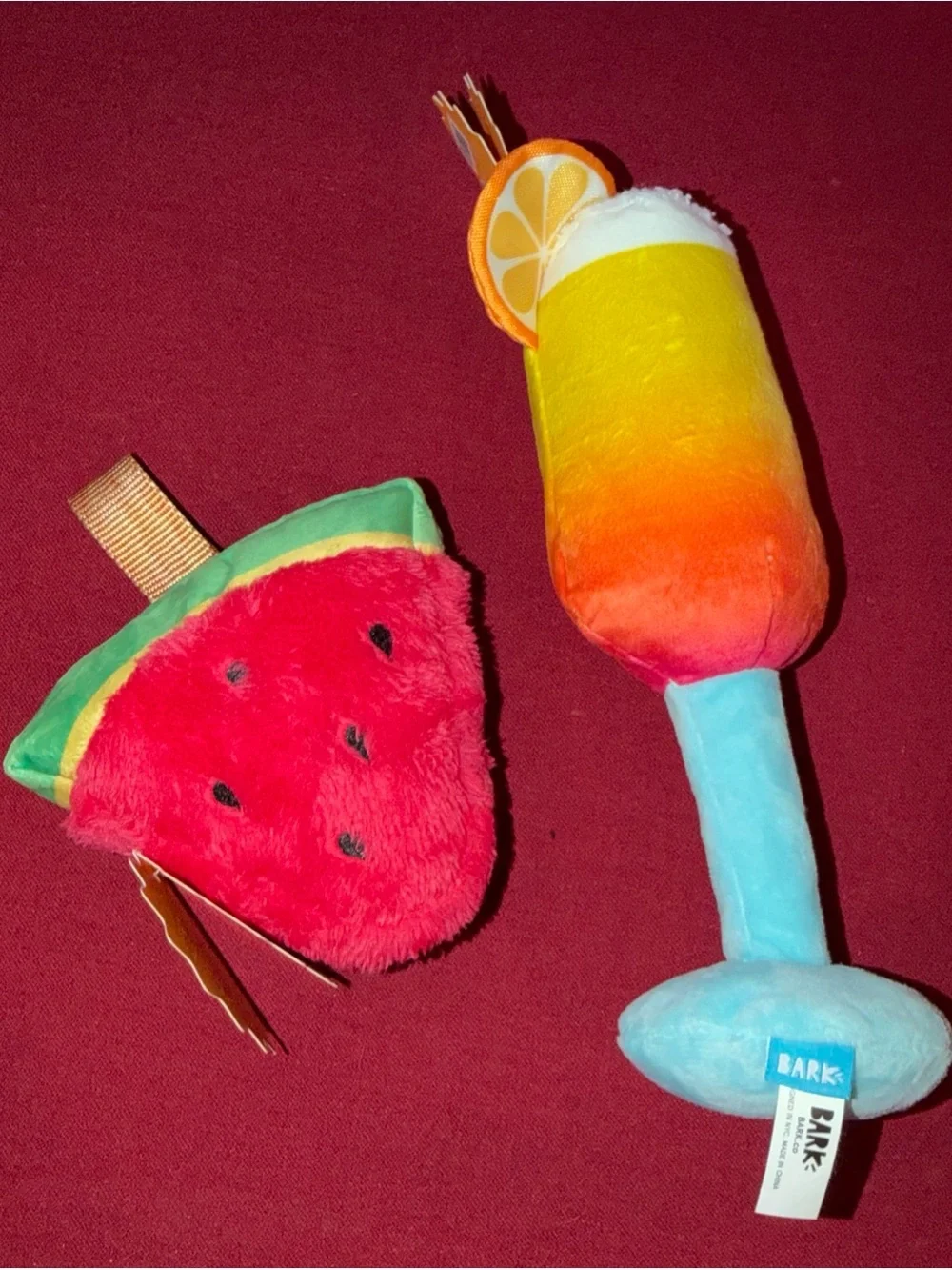 BARK FUNRISE Tropical Drink Fruit SLOBBERMELON Toys DOG Squeak Plush M L